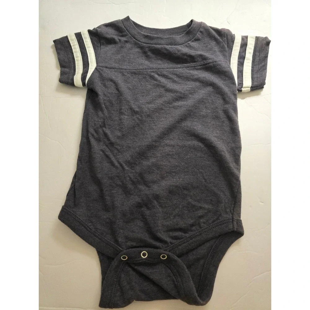 Rabbit Skins LAT Apparel Baby Football Bodysuit Charcoal Gray 12 Months